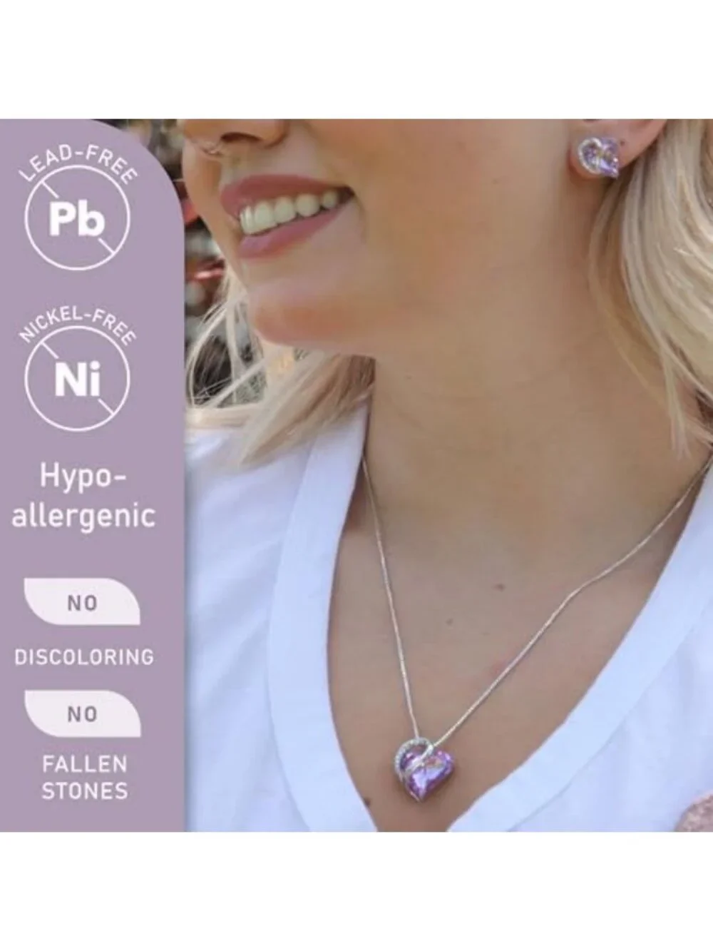 Infinity Love Birthstone Heart Crystal Pendant Necklace - Adjustable 18